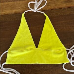 Vibrant Yellow Triangle Bikini Top
